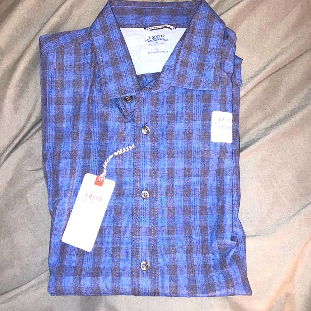 Izod blue long sleeve button up